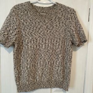 LOFT Women's Crewneck Sweater in Black and Gray